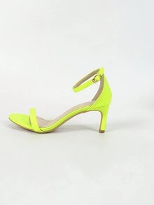 Women's Sexy Ankle Strap Open Toe Stiletto Dress Sandals, Round Toe, Versatile And Fashionable For Daily Wearing And Formal Occasions - Yellow - View 4