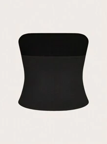 SHEIN EZwear Áo crop top họa tiết ngôi sao tối giản gợi cảm dành cho nữ, phù hợp cho mùa hè - màu đen - Xem 4