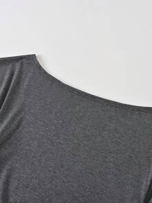 Women's Fashionable Tie Side Long Sleeve Sweatshirt - Grey - View 3