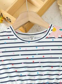 SHEIN Young Girl Embroidered Dress, Summer Style, European And American Style,