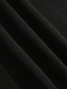 Men's Letter & Heart Print Fleece Sweatshirt - Black - View 5