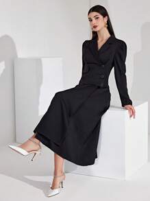 Modelyn Vestido largo de mujer con mangas abullonadas, vestidos de noche largos