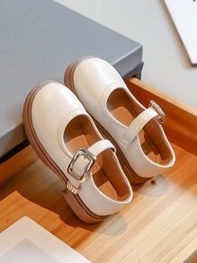 Zapatos de princesa para niñas, de suela suave y piel para desempeño - Beis - Ver 4