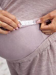 SHEIN Loose And Comfortable Maternity 2-Piece Set - Apricot - View 3