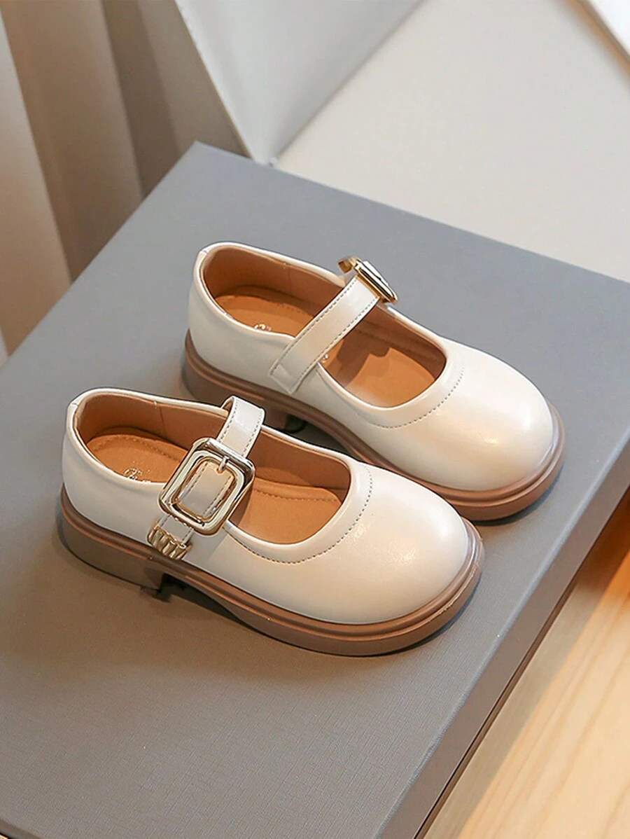 Zapatos de princesa para niñas, de suela suave y piel para desempeño - Beis - Ver 1