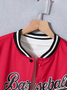 Teen Boys' Letter Print Short Sleeve Top And Shorts 2pcs/Set, School, Campus, College