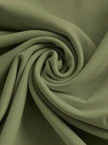 SHEIN EZwear 純色條紋針織貼身連身裙 - 軍綠色 - 查看 3