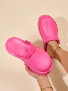 Mới Mùa xuân/Mùa hè Thời trang Qủa tặng Cho Ngày Lễ Tình Nhân - Của phụ nữ Giày cao gót Ngoài trời Dép đi trong nhà , Phong cách ins EVA Dép xăng đan , Ngón chân khép kín Với Nền tảng Đối với bờ biển Kỳ nghỉ Thoải mái Mặc - Màu Hồng Tươi - Xem 4
