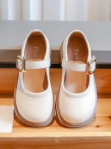 Zapatos de princesa para niñas, de suela suave y piel para desempeño - Beis - Ver 7