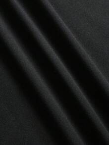 SHEIN Essnce Short Sleeve T-Shirt With Virgin Mary Pattern - Black - View 4