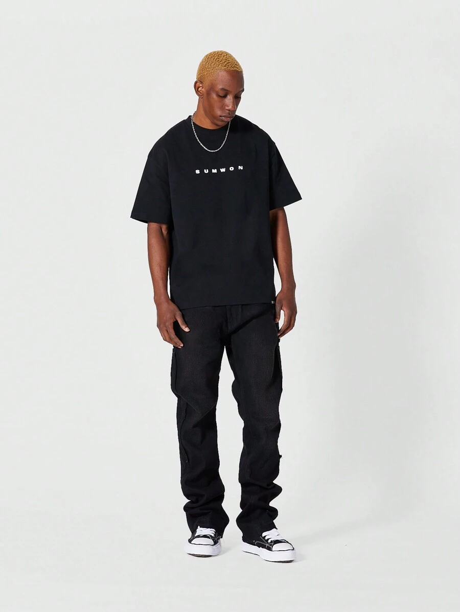 SUMWON Flare Fit Workwear Jean - Black - View 1