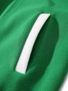 Aesthetic Post--Loose Fit Men's Varsity Jacket With Letter Print And Color Blocked Design - Multicolor - View 6