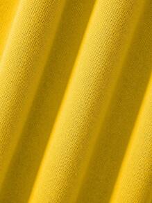 INAWLY 加大码字母印花抓绒卫衣，毕业季、返校季、教师节套头衫，秋冬季 - 黃色 - 查看 5