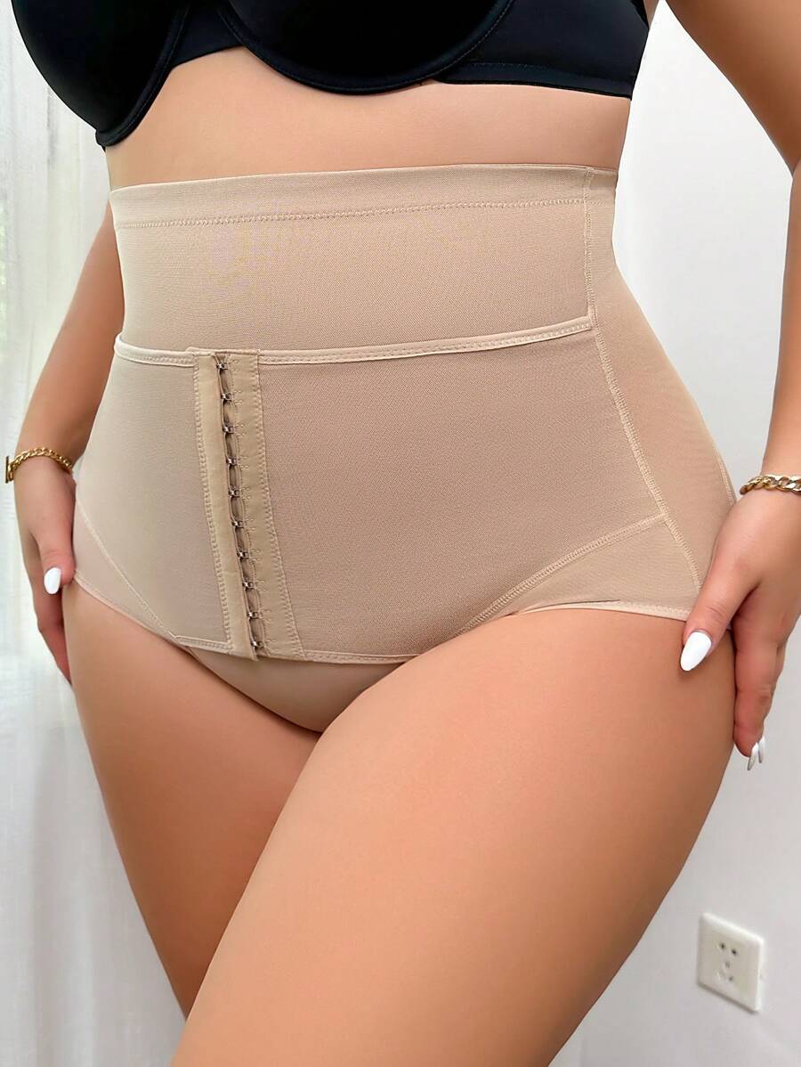 大碼女性高腰收腹型內褲 - 杏色 - 查看 1