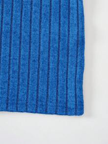 SHEIN EZwear Women's Rib Knit Two Piece Set - Blue - View 6