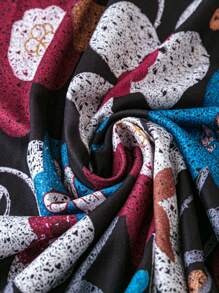 EMERY ROSE 大尺碼女性花卉印花長袖連衣裙