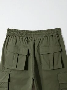 Manfinity Nam Màu thuần Quần Utility - xanh quân đội - Xem 8