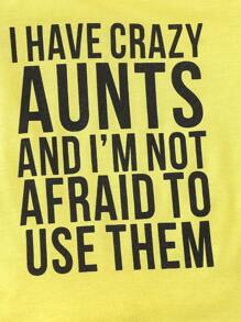 Baby Boys' T-Shirt With Slogan Print - Yellow - View 6