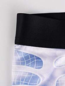 ملخصات رجالية نصف طويلة بطبعة كارتونية وفروع لونية - متعدد الألوان - مشاهدة 4