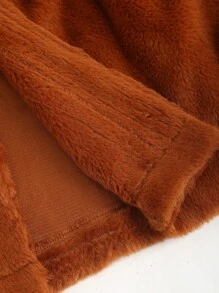 Lunelith SHEIN Lunessa Teddy Mantel Mit Revers Und Langen Ärmeln