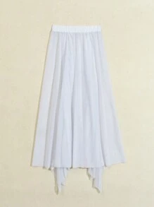 Women's Sheer Mesh Ruffle Trim Cover Up Top Wedding - White - View 5