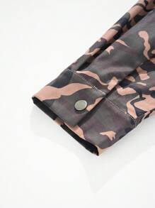 Manfinity Homme Men'S Camouflage Print Long Sleeve Shacket - Brown - View 5