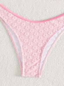 SHEIN Swim Women's Flower Pressed Print Bikini Set Valentine Summer Beach