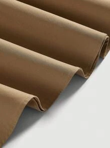 SHEIN MOD 大码女式夏季松紧腰罗纹连衣裙 - 棕色 - 查看 4