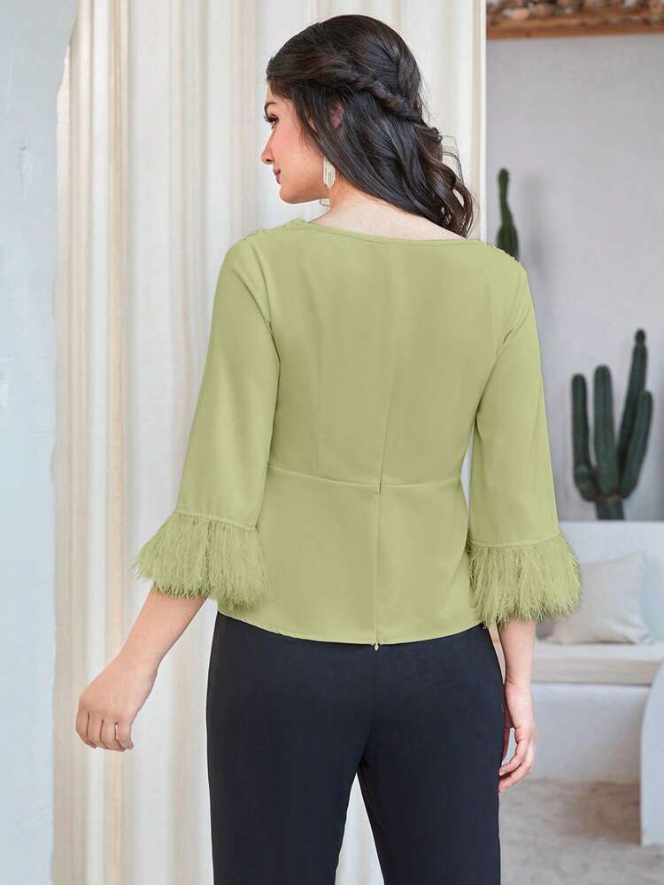 Women's Cowl Collar & Cuff Patchwork Shirt