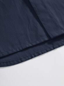 RueChic Camisa De Manga Larga De Color Sólido Para Hombres - Azul Marino - Ver 7