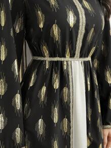 Al Najma Women's V-Neck Long Sleeve Dress Fall Cloth For Women - Multicolor - View 8