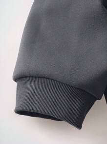 INAWLY Áo nỉ nửa thân in chữ, cỡ lớn, có khóa kéo, thích hợp cho lễ tốt nghiệp mùa đông, tựu trường, áo chui đầu cho giáo viên mùa thu. - Màu xám đen - Xem 6