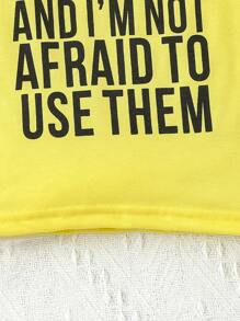 Baby Boys' T-Shirt With Slogan Print - Yellow - View 3