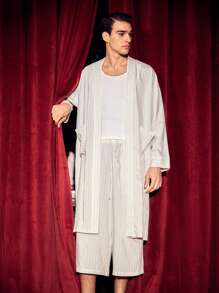 Manfinity VCAY Men'S Woven Shirt And Pants Set - White - View 5