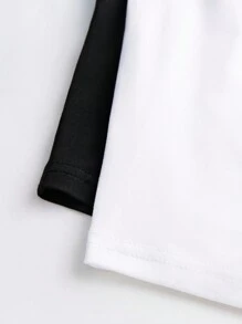 GlowEve Women's Black & White T-Shirt Set - White - View 6