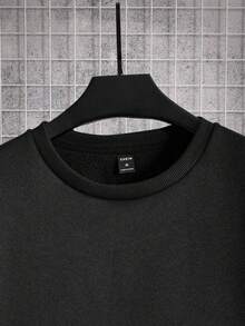 Manfinity Hypemode 男士寬鬆圓領泰迪熊和字母印花運動衫 - 黑色 - 查看 2