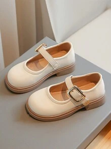 Zapatos de princesa para niñas, de suela suave y piel para desempeño - Beis - Ver 6