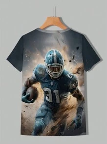 SHEIN LUNE 女士字符印花圓領短袖t恤