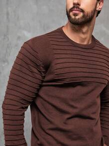 Extended Sizes 男士加大碼圓領長袖毛衣