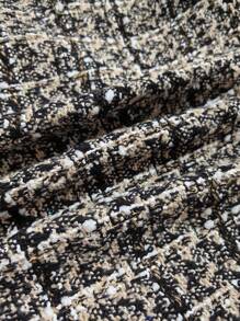 SHEIN Unity Plus Button Detail Plaid Tweed Skirt - Multicolor - View 6