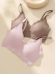 3入無縫純色胸罩套裝 - 彩色 - 查看 4