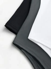 SHEIN LUNE 3pcs Round Neck Sleeveless Bodysuit - Multicolor - View 6