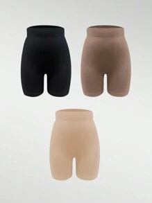 3 Piezas Boxers Moldeadores Con Control De Barriga Sin Costuras Para Mujer - Multicolor - Ver 4