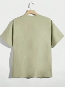 Manfinity RebelGame 男士加大碼針織短袖t卹 - 綠色 - 查看 2