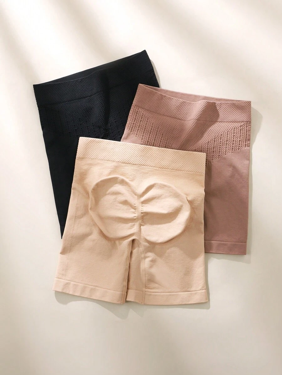 3 Piezas Boxers Moldeadores Con Control De Barriga Sin Costuras Para Mujer - Multicolor - Ver 1