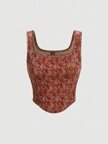 SHEIN MOD Women's Asymmetrical Hem Tank Top - Red - View 1