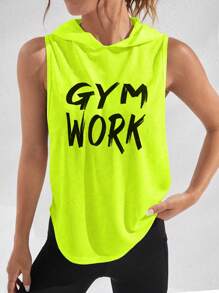 SHEIN Core Rhythm Crisscross Back Sports Tank Top Fitted Shirtworkout Tank Top - Green - View 6