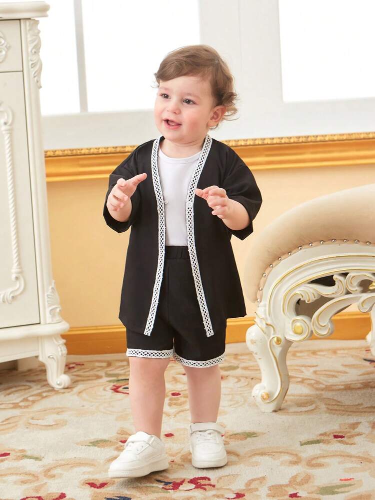 2pcs/Set Baby Boys' Casual Daily Wear Outfits For Spring/Summer