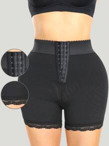 Slimming Shapewear Bottom With Weaving Detail - Black - View 2