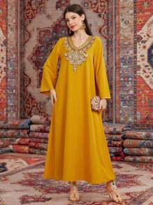 Al Najma Embroidered Patchwork Dress